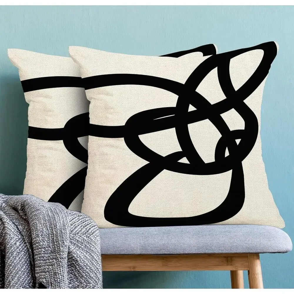 New: Black And White Pillow‎ Covers (2 packs)-24X24